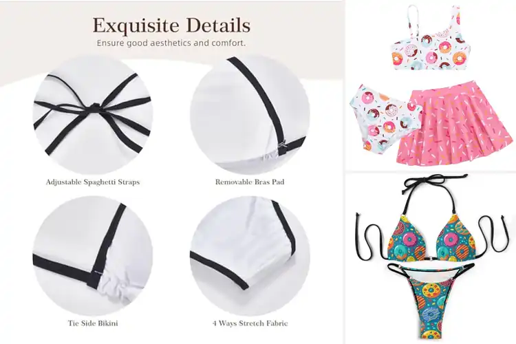 Detailed view of Best Donut Pattern Bikinis: Fun, Comfy, and Bold Beach Style