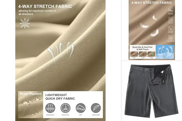 Detailed view of Best Men’s Stretch Golf Shorts