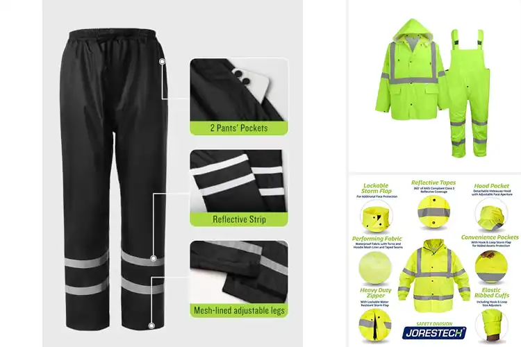 Detailed view of Best Reflective Rain Suits For Nighttime Visibility